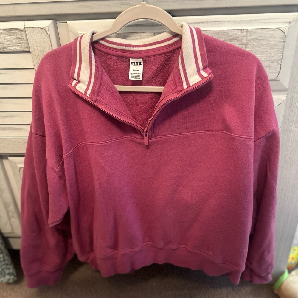 PINK Victoria's Secret Fleece Quarter-Zip in Rose